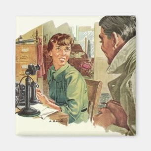 Aimant Bureau d'entreprise vintage, PDG patron et secréta