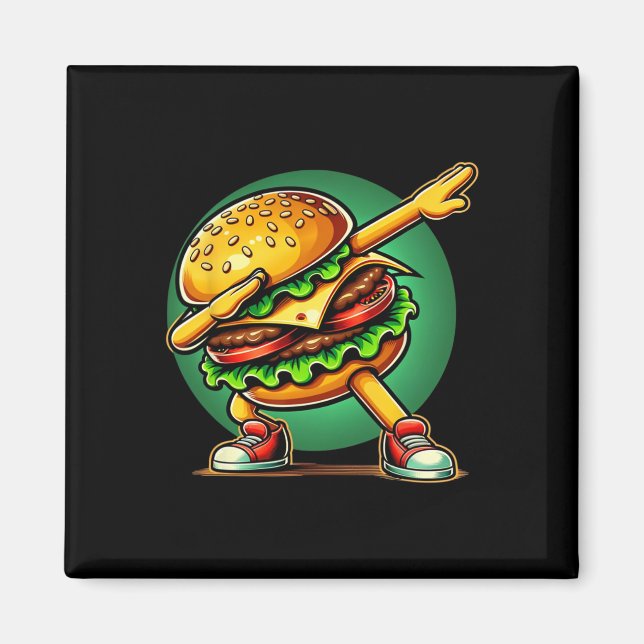 Aimant Burger Dabbing Danser Funny Burger Hamburger Nourr (Devant)