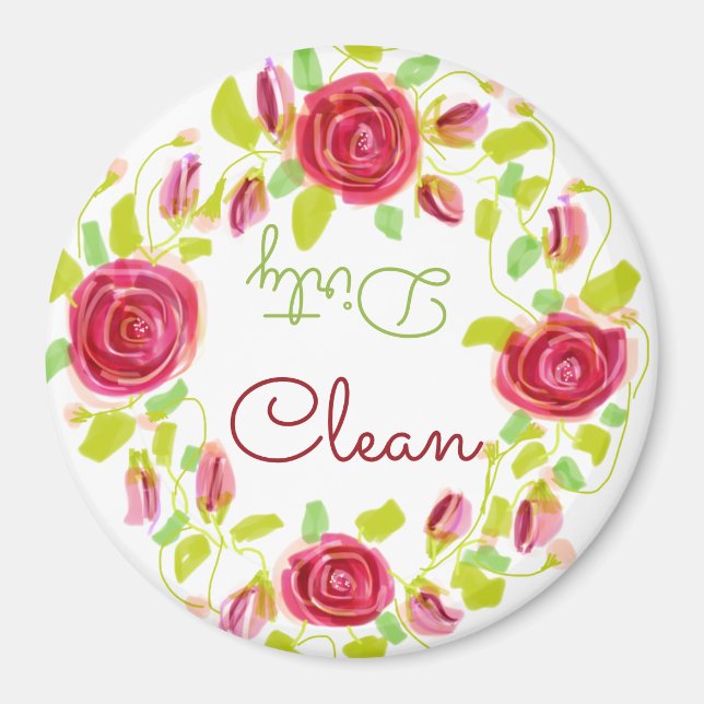 Aimant Burgundy Rose Patterned (Devant)