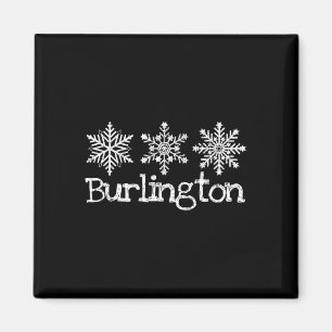 Aimant Burlington Vermont Snowflakes Ski Skier Rus