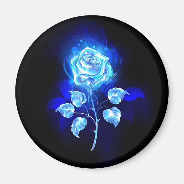 Aimant Burning Blue Rose (Devant)