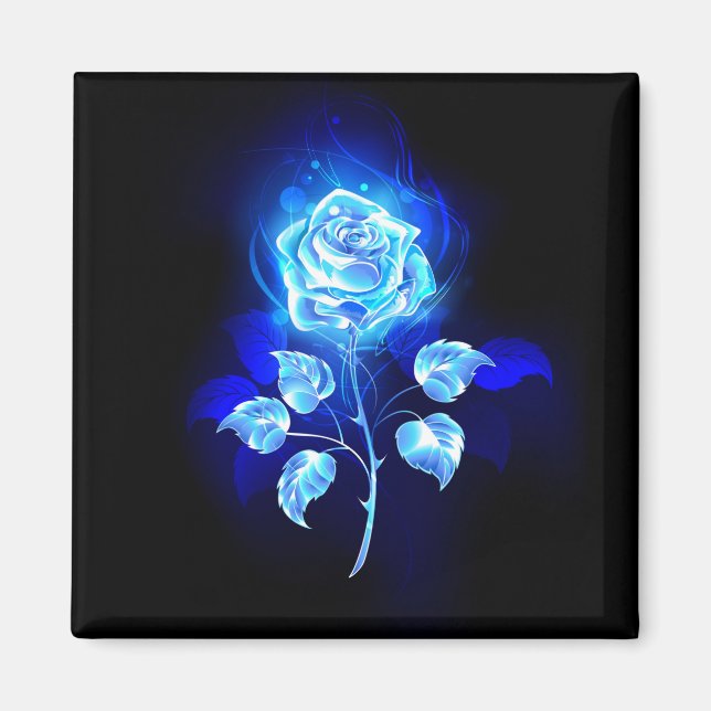 Aimant Burning Blue Rose (Devant)