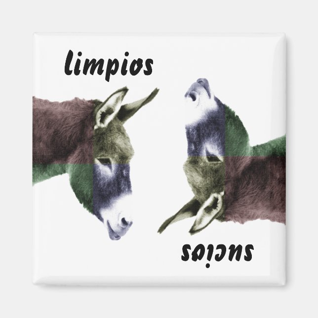 Aimant Burro Espagnol Plats propres ou salés Lave-vaissel (Devant)