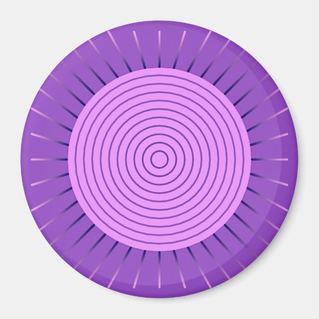 Aimant Burst de soleil géométrique moderne - Violet améth (Devant)