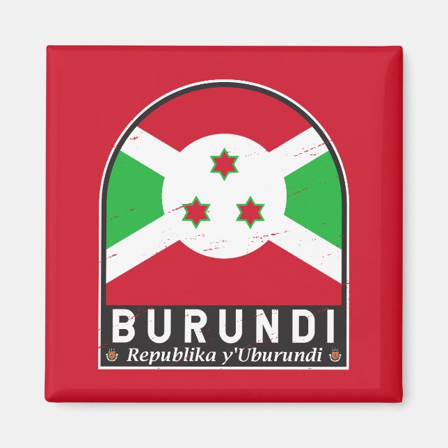 Aimant Burundi Distresse Vintage (Devant)