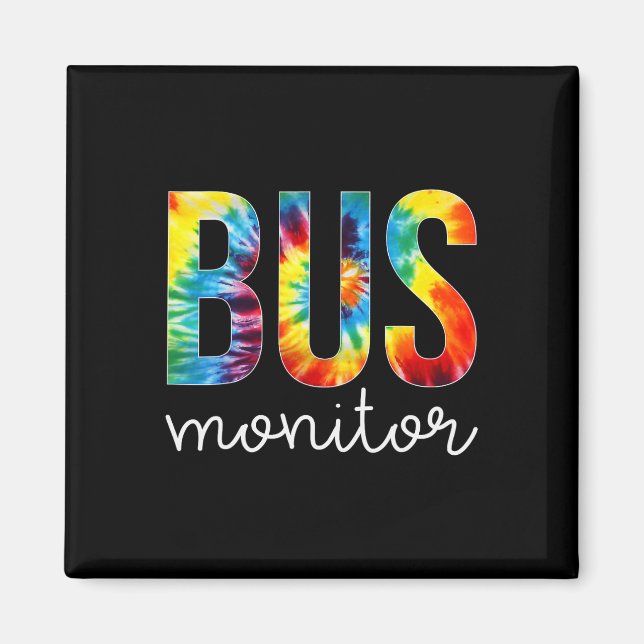 Aimant Bus Monitor Tie Dye Jour d'appréciation Bonjour Re (Devant)