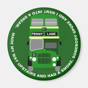 Aimant Bus vintage 60's Green Liverpool Double Decker
