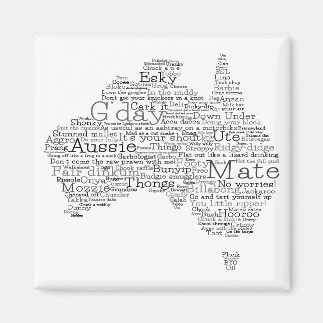 Aimant Busfire Special Edition Aussie Slang Map (Devant)