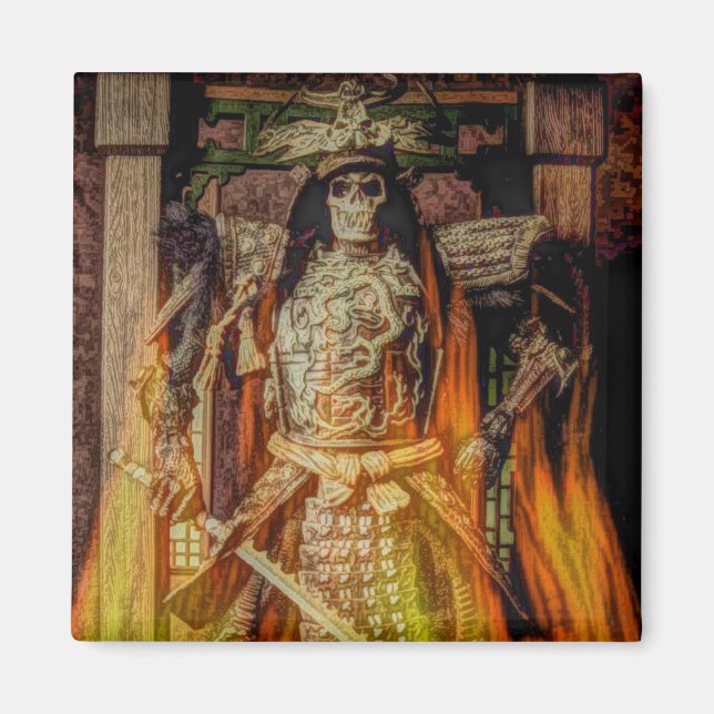 Aimant bushido japonais samouraï armure samouraï crâne (Devant)