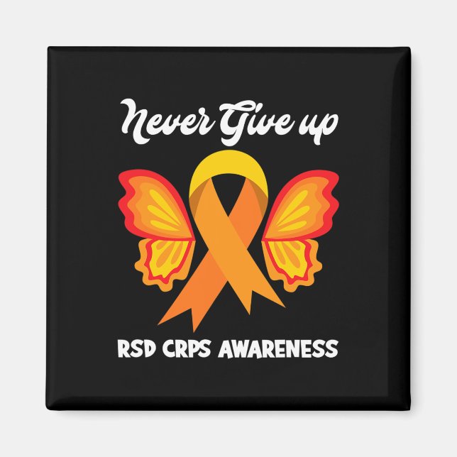 Aimant Butterfly Hope Fighter Orange Ribbon RSD CRPS Awar (Devant)