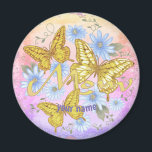 Aimant Butterfly Mom custom name<br><div class="desc">Butterfly Mom custom name magnet by ArtMuvz Illustration. matching mom apparel, Mom t-shirts, mothers day gifts for Mother, Grandma. Mom T-shirts, birthday gifts and apparel. To personalize click on "personalize this template" then edit the fields provided for your custom gift. You can add your name or add text instead. Customize...</div>