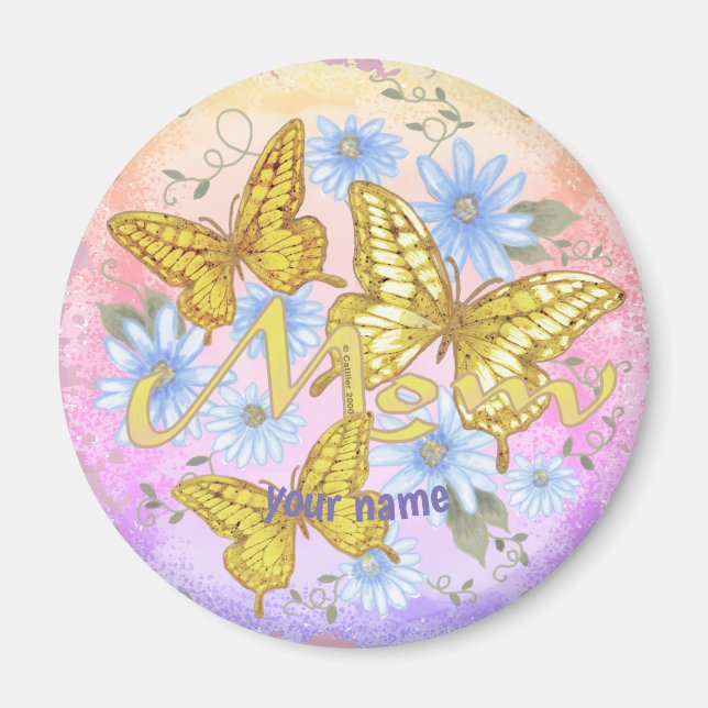 Aimant Butterfly Mom custom name (Devant)