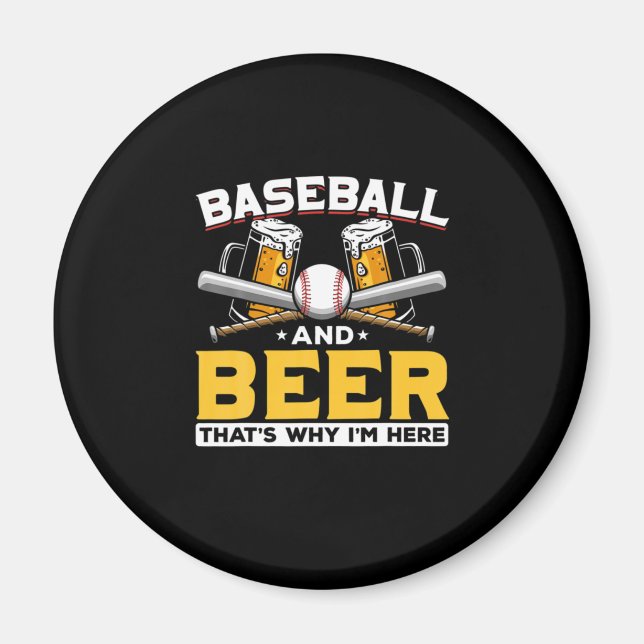 Aimant Buveur de bière Baseball Humour de bière Anniversa (Devant)