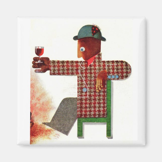 Aimant buveur de vin AKA oenophile (Devant)