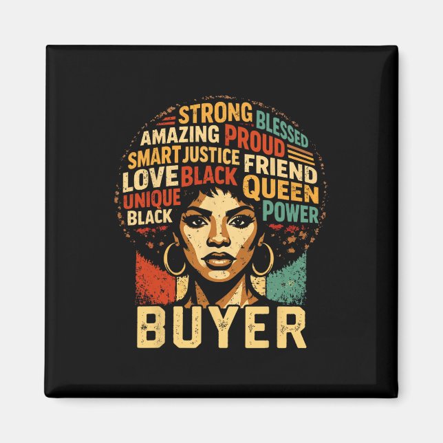 Aimant Buyer Black History Month Powerful Black Pride Art (Devant)