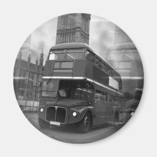 Aimant BW Black & White London Bus & Big Ben