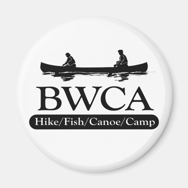 Aimant BWCA / Randonnée en canoë de poisson (Devant)