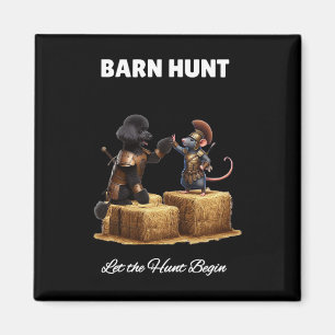 Aimant Byrn Hunt Lover - Joli Rat Guerrier Et Poodle Noir
