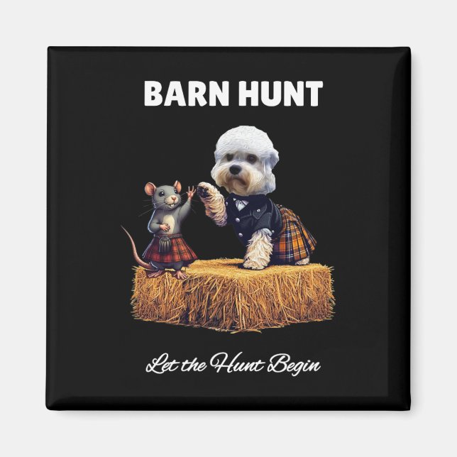 Aimant Byrn Hunt Lover - Jote Rat Et Dandie Dinmont Dog (Devant)