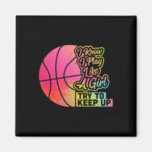 Aimant Bysketbyll Femme Fun Cadeau Équipe Jouer Comme Une