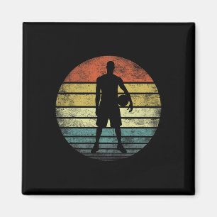 Aimant Bysketbyll Joueur Cadeaux Amusants Retro Style Vin