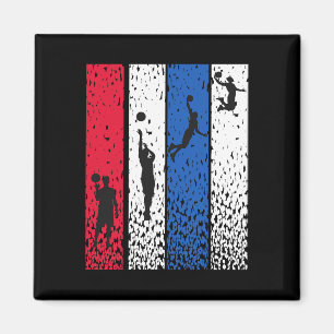 Aimant Bysketbyll Retro Vintage Usa Drapeau Rouge Blanc B