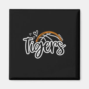 Aimant Bysketbyll Tigers School Sports Fan Team Spirit