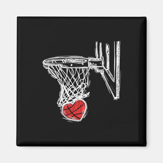 Aimant Bysketbyll Valentines Day Love Heart Hoops Romance (Devant)