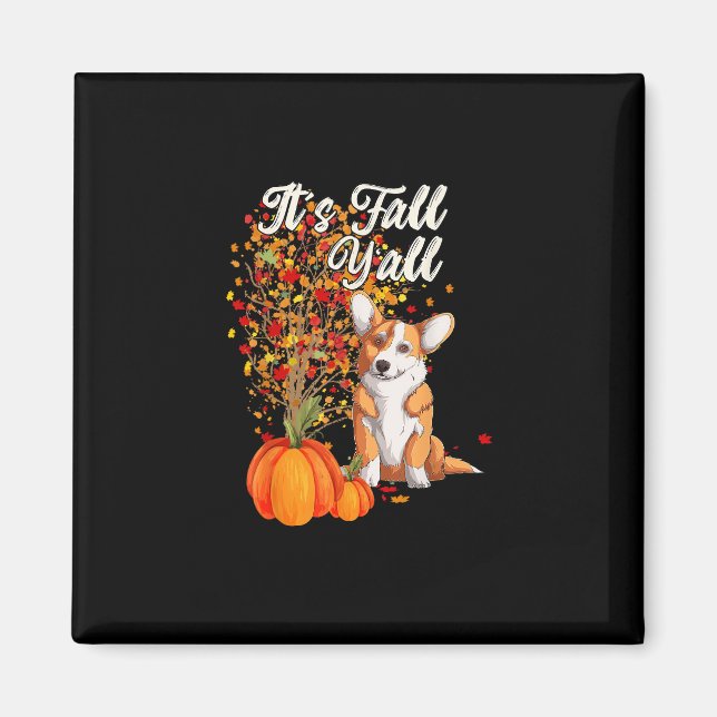 Aimant C’est automne Y’all Leaf Fall Tree Bonjour Automne (Devant)