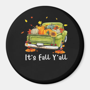 Aimant C’est l’automne Y’all Citrouille Automne Bonjour A