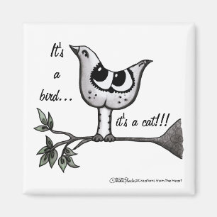 Aimant C’est un oiseau... c’est un chat ! -Illusion optiq