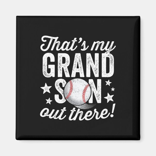 Aimant Ça39s Mon Petit-Fils Là-Bas Grand-Mère De Baseball (Devant)