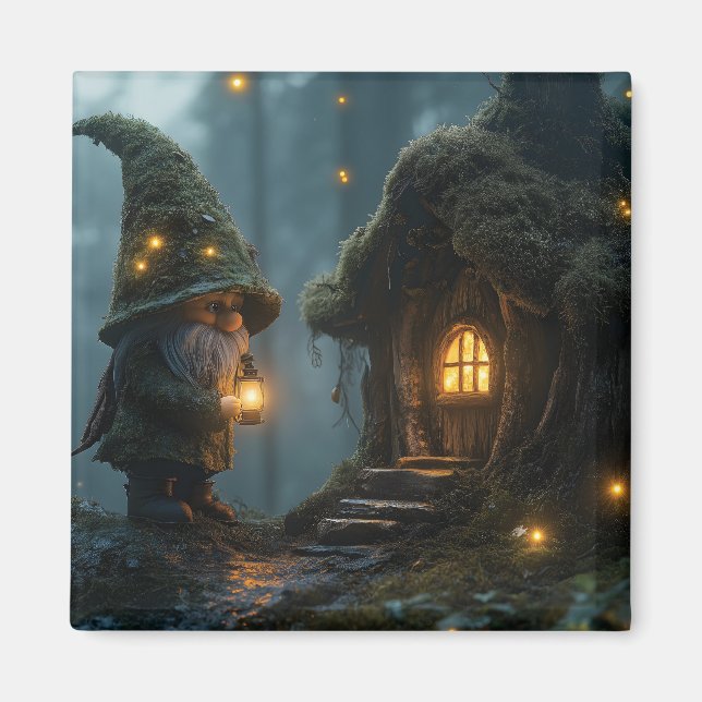 Aimant Cabane de gnome enchantée au clair de lune : Fanta (Devant)