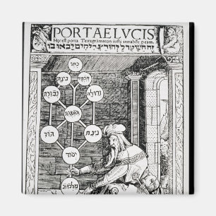 Aimant Cabbalist juif tenant un sephiroth