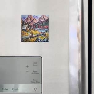 Aimant Cabine par la peinture à l'huile du lac