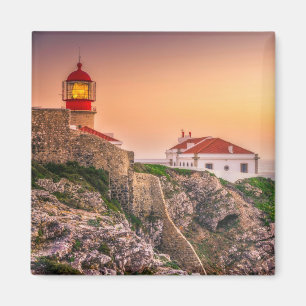 Aimant Cabo Sao Vicente Au Coucher Du Soleil Algarve, P