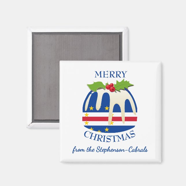 Aimant CABO VERDE Cap-Vert | Pouding de Noël festif | Noë (Recto/Verso)