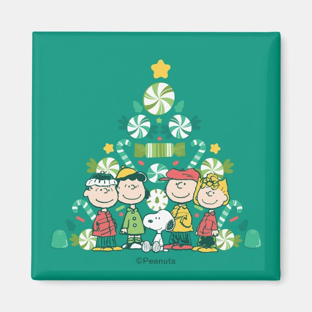 Aimant cacahuètes | Arbre de Noël de menthe poivrée (Devant)