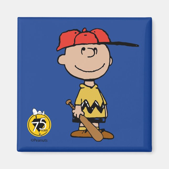 Aimant cacahuètes | Charlie Brown Baseball Smile (Devant)