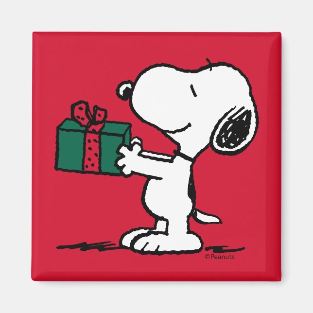 Aimant cacahuètes | Snoopy Christmas Gift Giver (Devant)