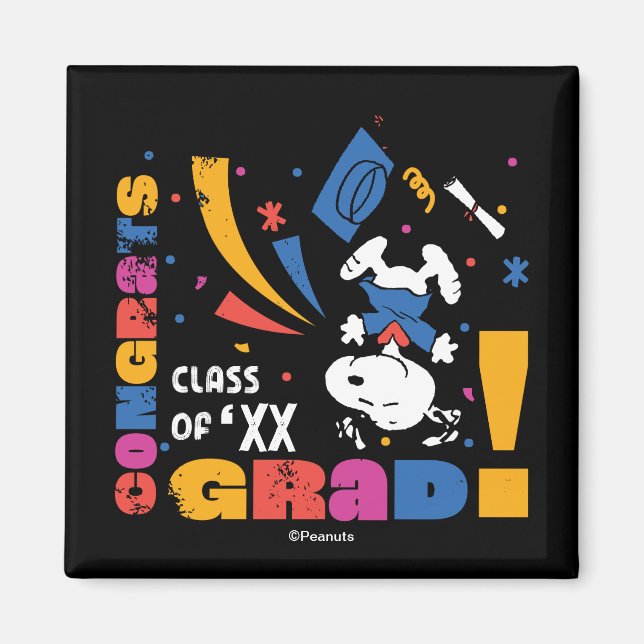 Aimant Cacahuètes Snoopy Félicitations Diplômé Remise des (Devant)