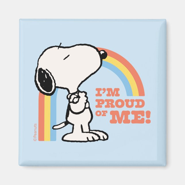 Aimant cacahuètes | Snoopy Je suis fier de moi (Devant)