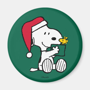 Aimant cacahuètes   Snoopy Père Noël & Woodstock Cadeau