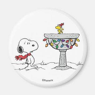 Aimant cacahuètes   Snoopy & Woodstock Froid Birdbath
