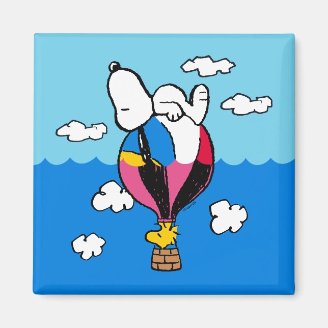 Aimant cacahuètes | Snoopy & Woodstock Hot Air Balloon (Devant)