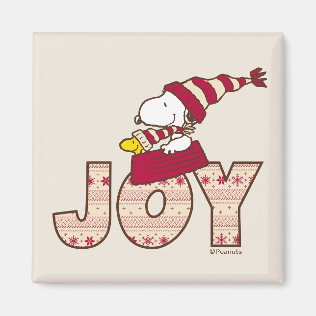 Aimant cacahuètes | Snoopy & Woodstock Joy Sled Ride (Devant)