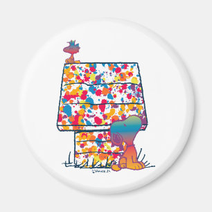 Aimant cacahuètes   Snoopy & Woodstock Rainbow Paint
