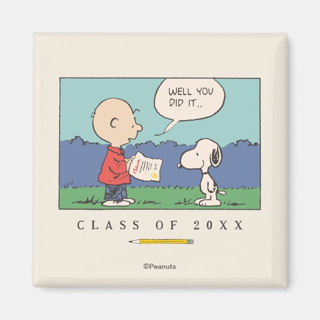 Aimant Cachou Charlie Brown Snoopy Eh bien vous l'avez fa (Devant)