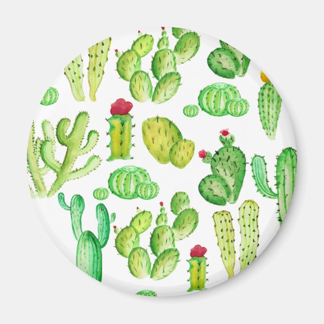 Aimant Cactus aquarelle (Devant)