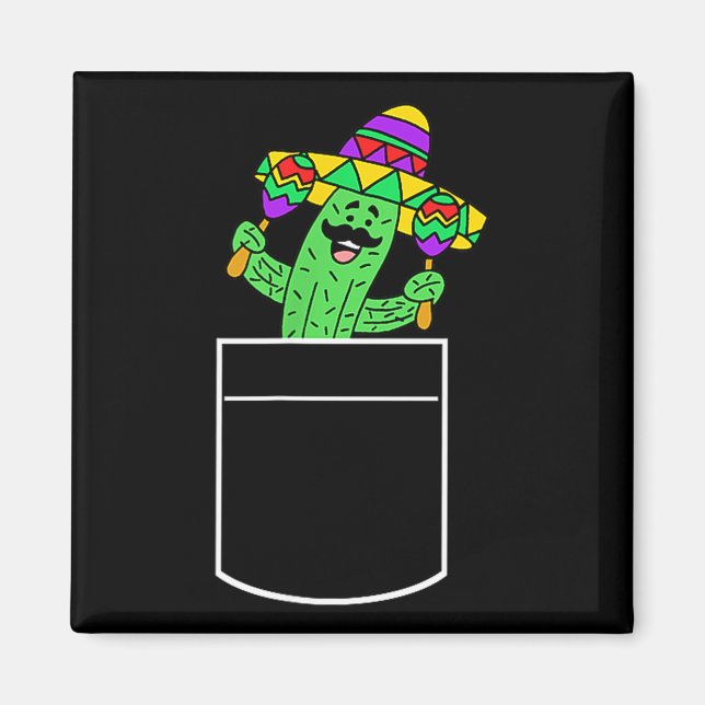 Aimant Cactus Dans La Pochette Cinco De Mayo Mignon Dessi (Devant)